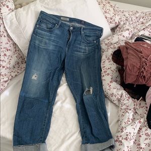 Adriano goldschmied ripped capri jeans